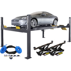 Bendpak 4-Post Car Lift, Rolling Bridge Jack, Airline Kit, 14,000-Lb. Capacity, Model# HDS-14LSX + RJ7W + Airline