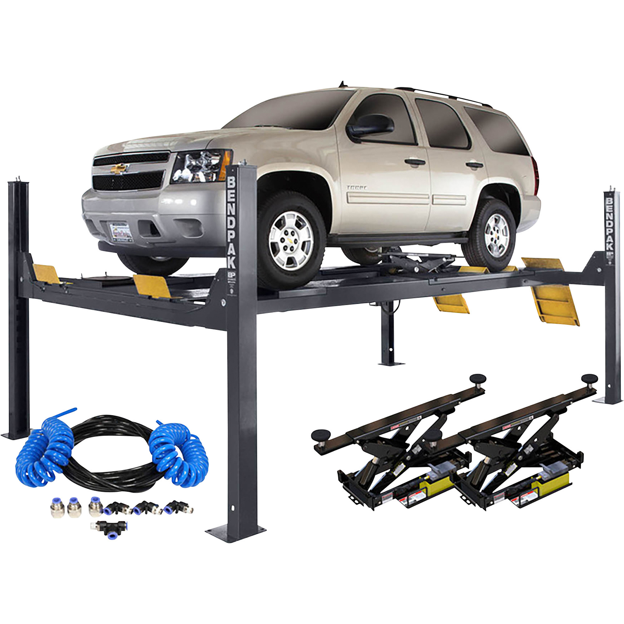 BendPak Extended-Length Alignment Lift Package — 14,000-Lb. Capacity, 6.4ft. Max Rise, 3 HP, Model# HDS14-LSXE+ RJ7W(2)+ AIRL - Greg Smith Equipment Sales