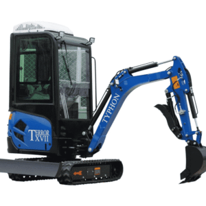 4,000 lb TYPHON TERROR XVII Mini Excavator Rubber Track with AC Heater Cabin and Kubota D902 Diesel Engine USA