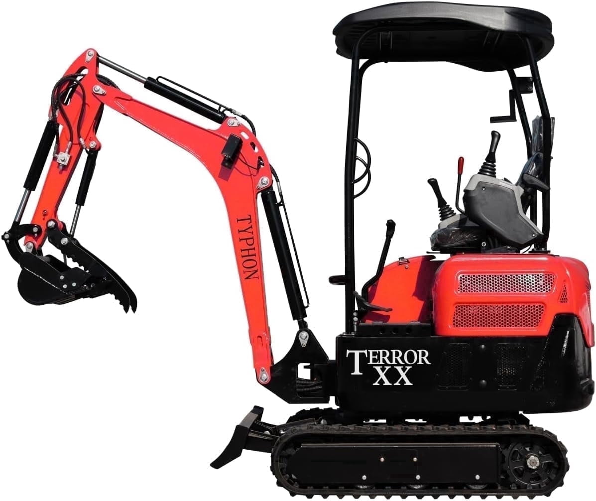 4,000 lb TYPHON Terror XX Mini Excavator Rubber Track with Kubota D902 Diesel Engine USA - Commercial