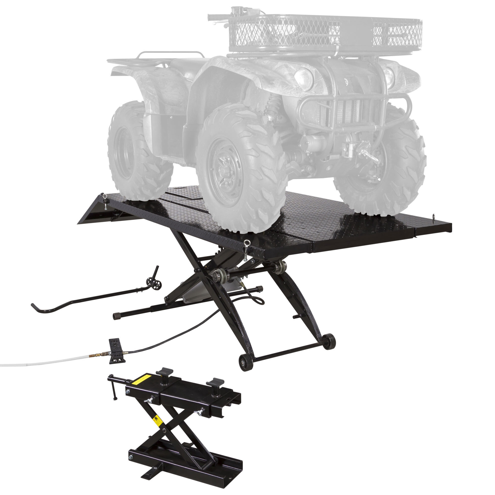 Black Widow Extra-Wide Pneumatic ATV Lift Table — 1000-Lb. Capacity, 33in. Max Lift, Steel, Model# BW-1000A-XW-ATV - Greg Smith Equipment Sales