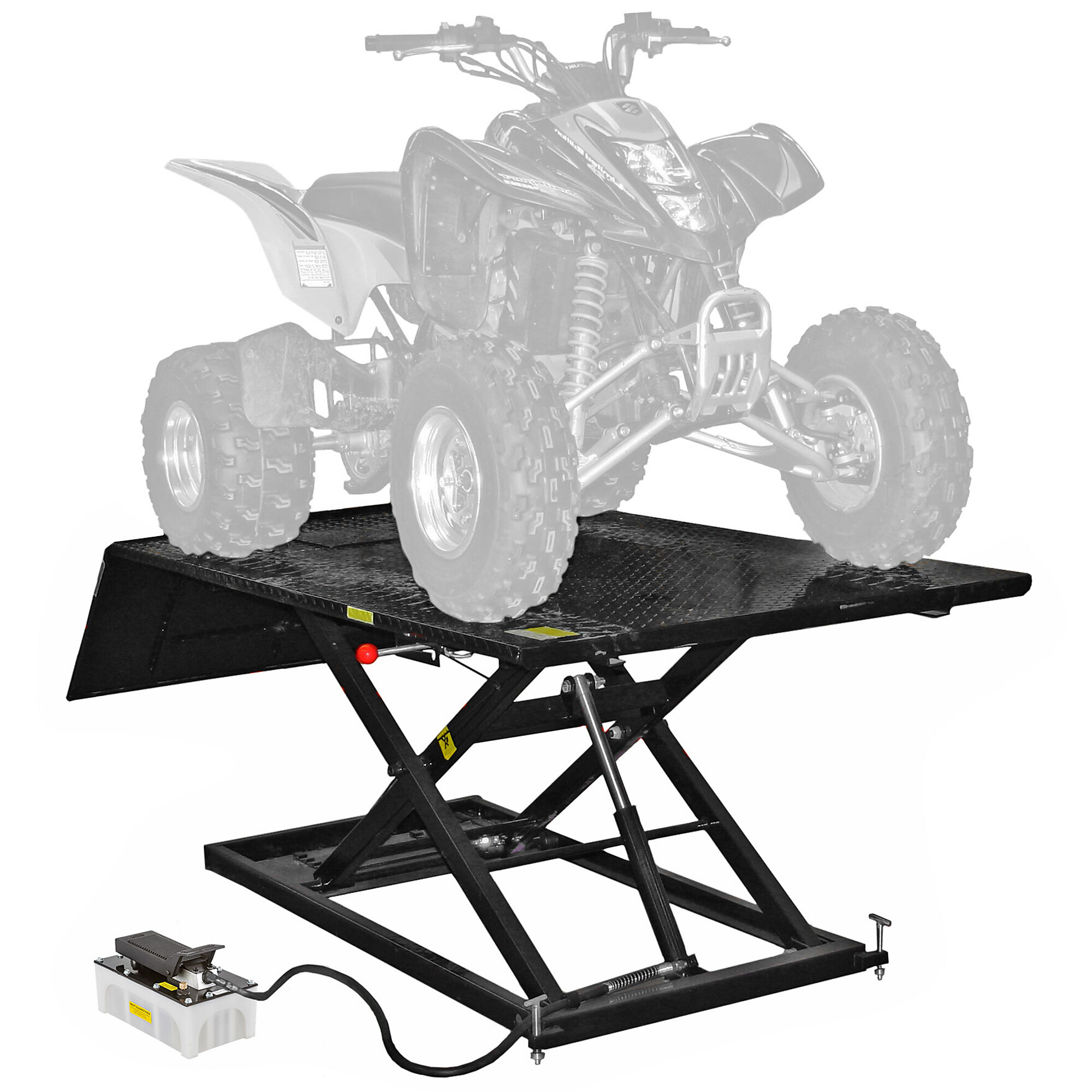 Black Widow Air/Hydraulic ATV Lift Table, 1500-Lb. Capacity, Steel, Model# BW-1500AO-V2 - Greg Smith Equipment Sales