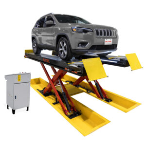 Autel Flush-Mounted Scissor Lift — 14,000-Lb. Capacity, Hydraulic, 203in. x 26in. Runways, Black, Model# AULS14ALOR1T