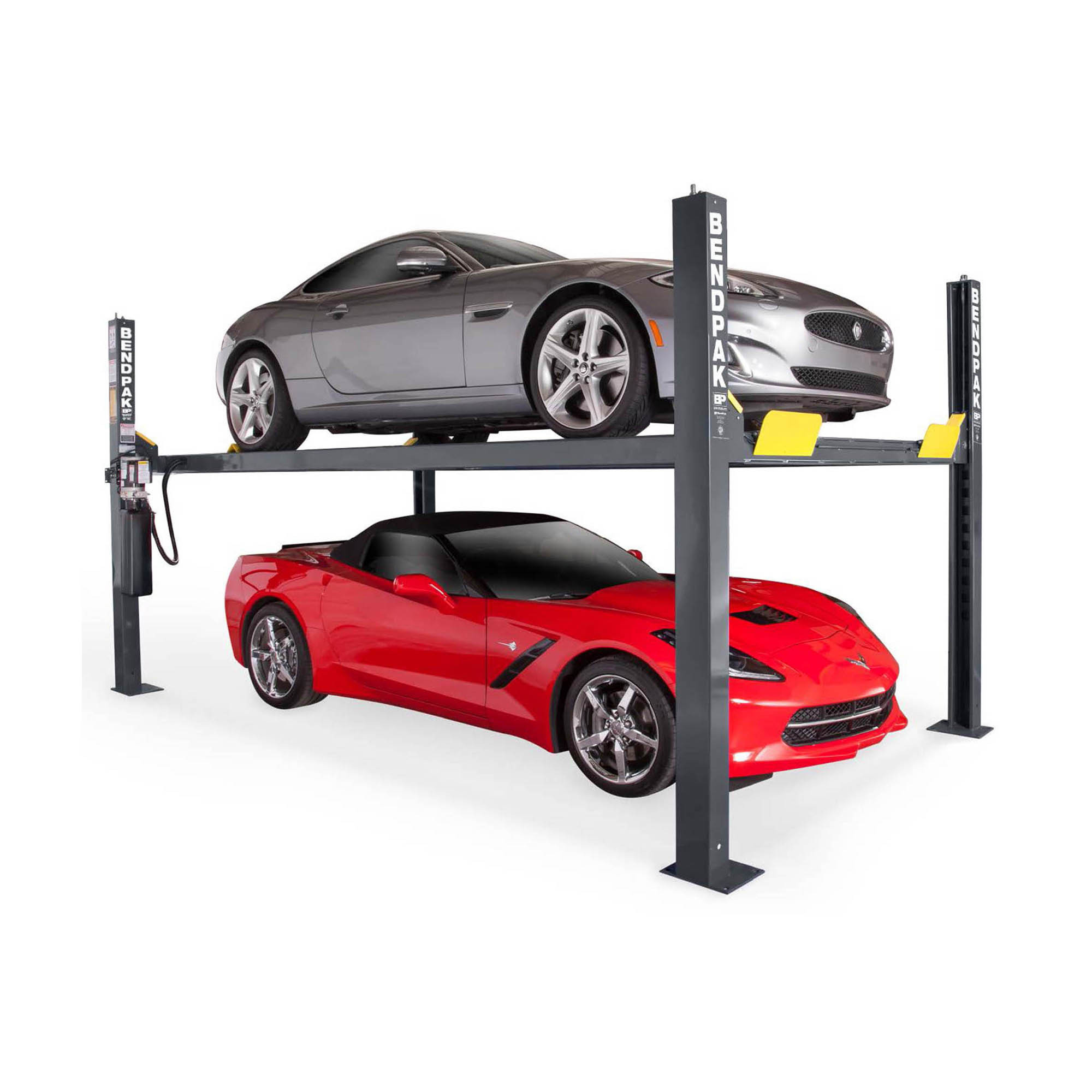 BendPak Narrow-Width, High-Rise 4-Post Car Lift, 9000-Lb. Capacity, Model# HD-9STX - Greg Smith Equipment Sales