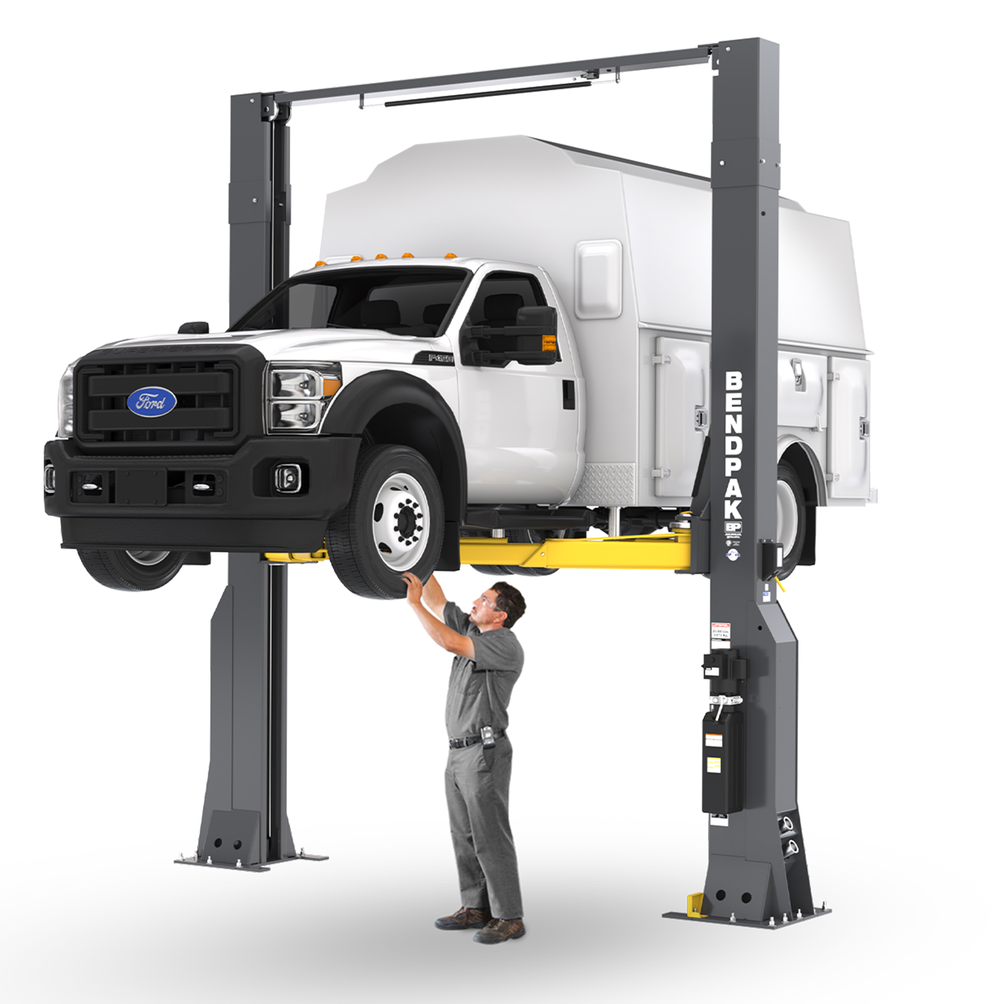 BendPak, 20000lb Capacity Clearfloor High-Rise 192in. Height, Capacity 20000 lb, Max. Rise 6.9 ft, Horsepower 5 HP, Model# 20AP-192 - Greg Smith Equipment Sales