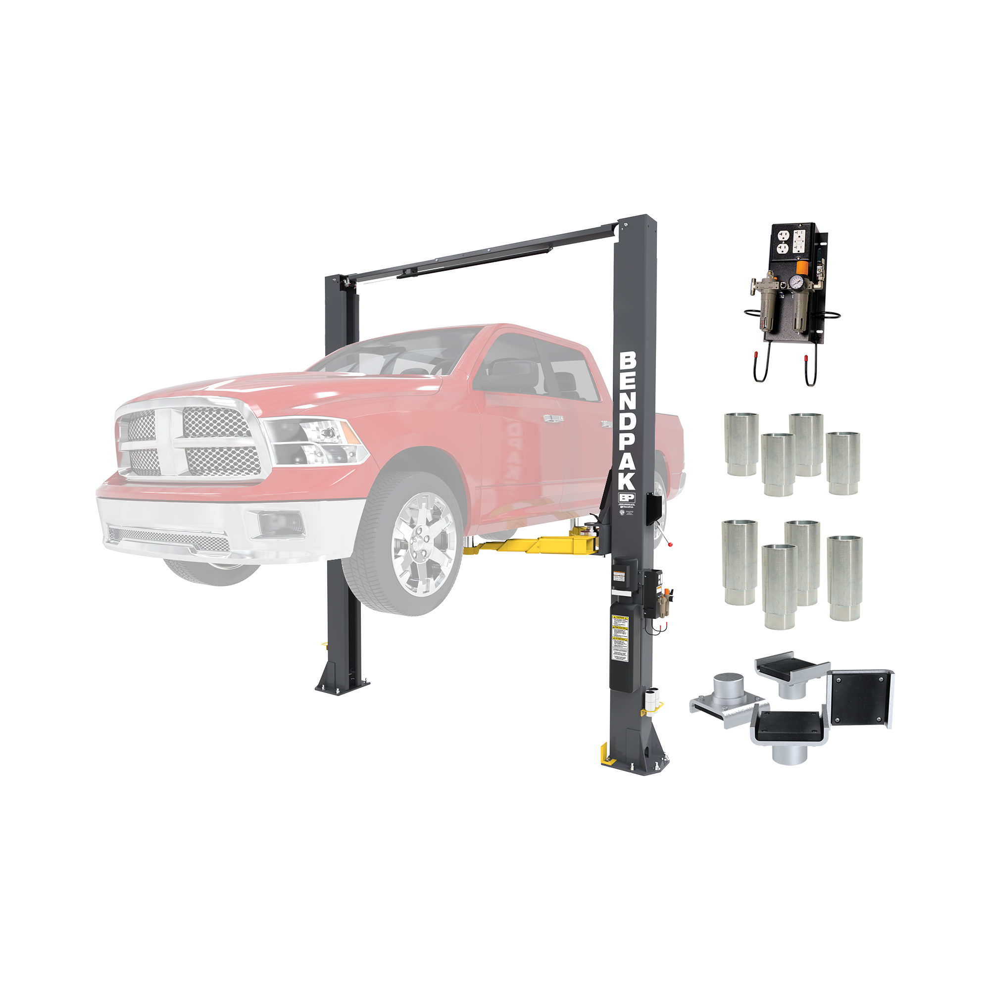 BendPak, 10000lb.Cap, Adjustable Width With Accessories, Capacity 10000 lb, Max. Rise 6.5 ft, Horsepower 3 HP, Model# 10APX_ PRO_Package - Greg Smith Equipment Sales