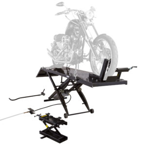 Black Widow, Extra Long Pneumatic Motorcycle Lift Table - 1000 lb Cap, Capacity 1000 lb, Max. Lift Range 33 in, Material Steel, Model# BW-1000A-XL