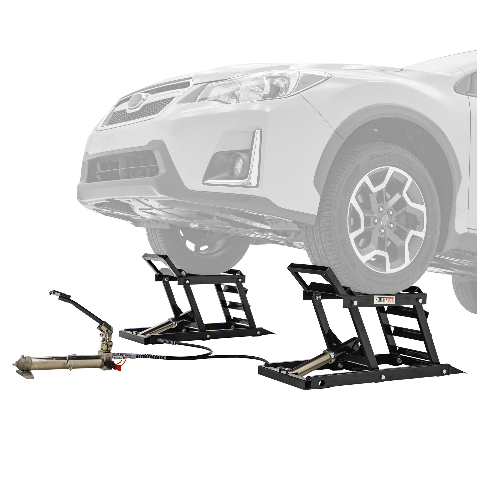 Black Widow Hydraulic Car Lift with Ramps — 3,000-Lb. Capacity per Pair, 6in. Lift Platform, Model# CARLIFT-3000 - Greg Smith Equipment Sales