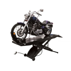 Atlas Automotive Equipment ACL Portable Motorcycle Lift — 1,000-Lb. Capacity, 33in. Full Lift Height, 85.5in. Table Length, Air-Operated, Diamond Plate Surface, Front Wheel Vise, Model# ATEHT-ACL-FPD
