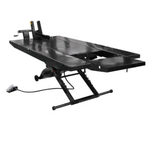 Atlas Automotive Equipment Portable Motorcycle Lift — 1,000lb. Capacity, 33in. Full Lift Height, 93in. Table Length, Air-Operated, Diamond Plate Surface, Model# ATEHT-CYCLFTXLT-FPD