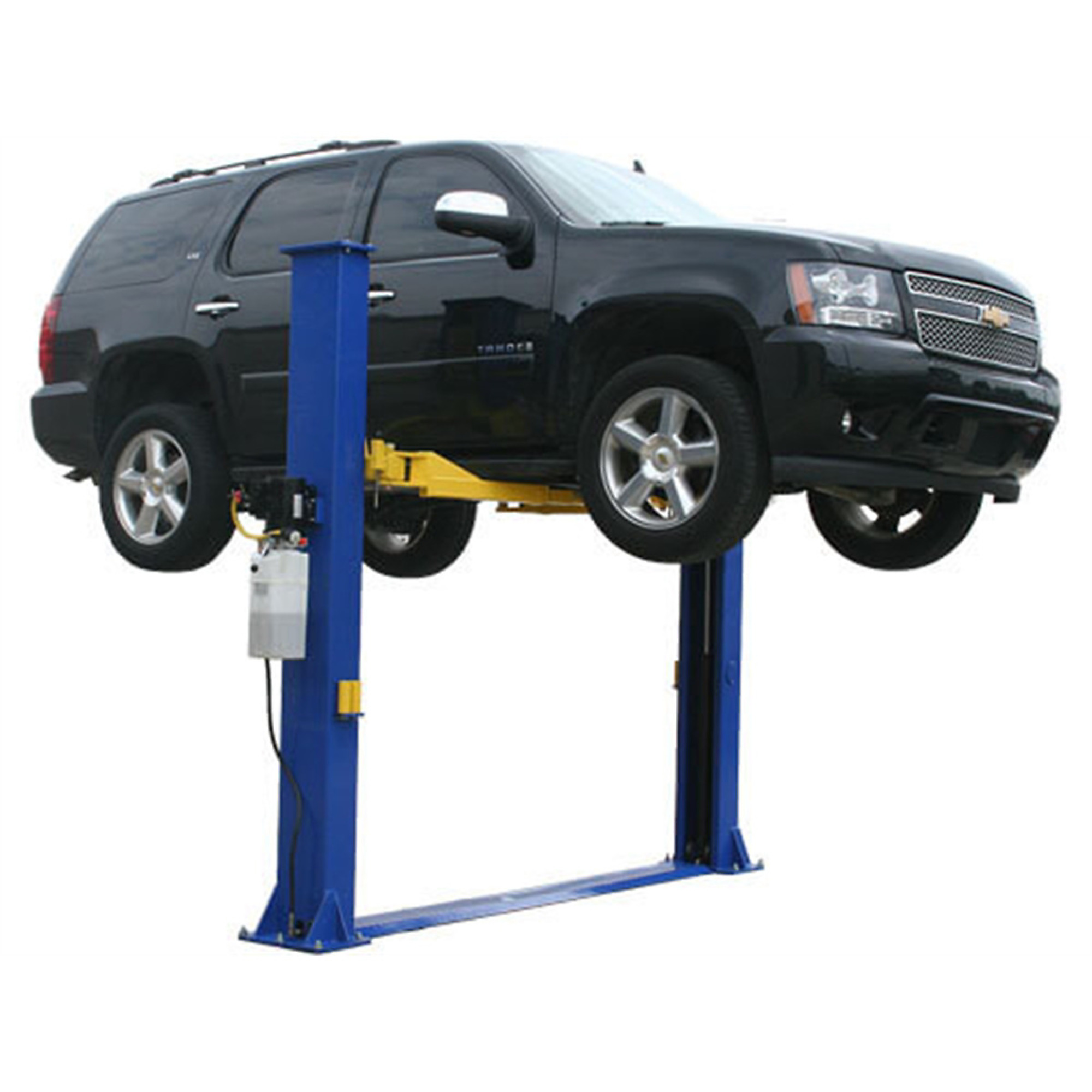 Atlas Automotive Equipment 2-Post Lift/Hoist — 9,000lb Capacity, Baseplate Style, 9'6" Minimum Ceiling Height, Symmetric Arms, Dual Hydraulic Chain Drive Cylinders, Model# ATEXH-9KBPX-FPD - Greg Smith Equipment Sales