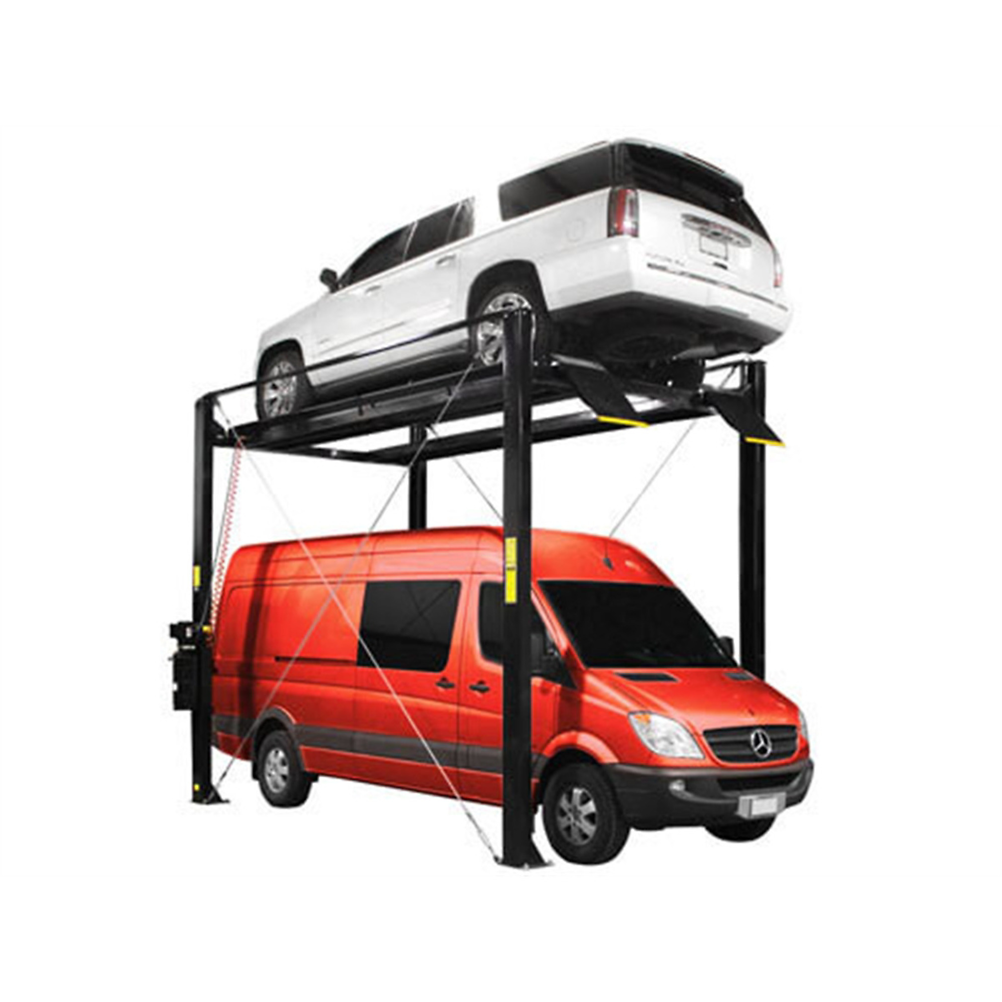 Atlas Automotive Equipment PRO7000ST 4-Post Super Tall Vehicle Storage Lift — 15ft. Minimum Ceiling Height, 7,000lb. Capacity, Extra Wide/Long, Diamond Plated Runways, Lock Ladder Design, Model# ATEXH-PRO7000ST-FPD - Greg Smith Equipment Sales