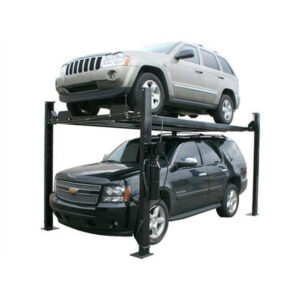 Atlas Automotive Equipment PRO8000EXT 4-Post Vehicle Storage Lift — 10ft. Minimum Ceiling Height, 8,000-Lb. Capacity, Extra Tall, 110V, Portable, Diamond Plated Runways, Model# ATEXH-PRO8000EXT-FPD