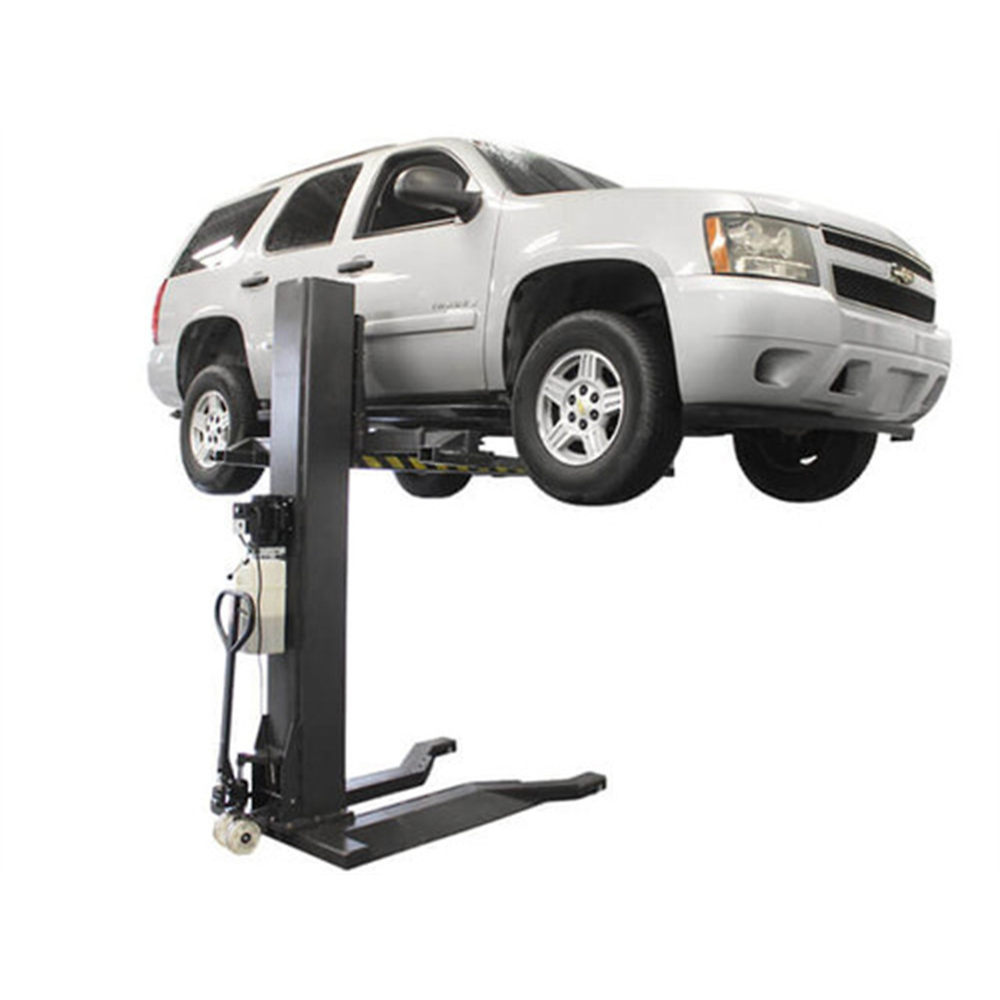 Atlas Automotive Equipment Single Post Vehicle Lift — 6,000-Lb. Capacity, Portable, Low Profile, Two-Stage Telescoping Swing Arms, Drive-Over Ramps, Model# ATEXH-PSP-6000-FPD - Greg Smith Equipment Sales