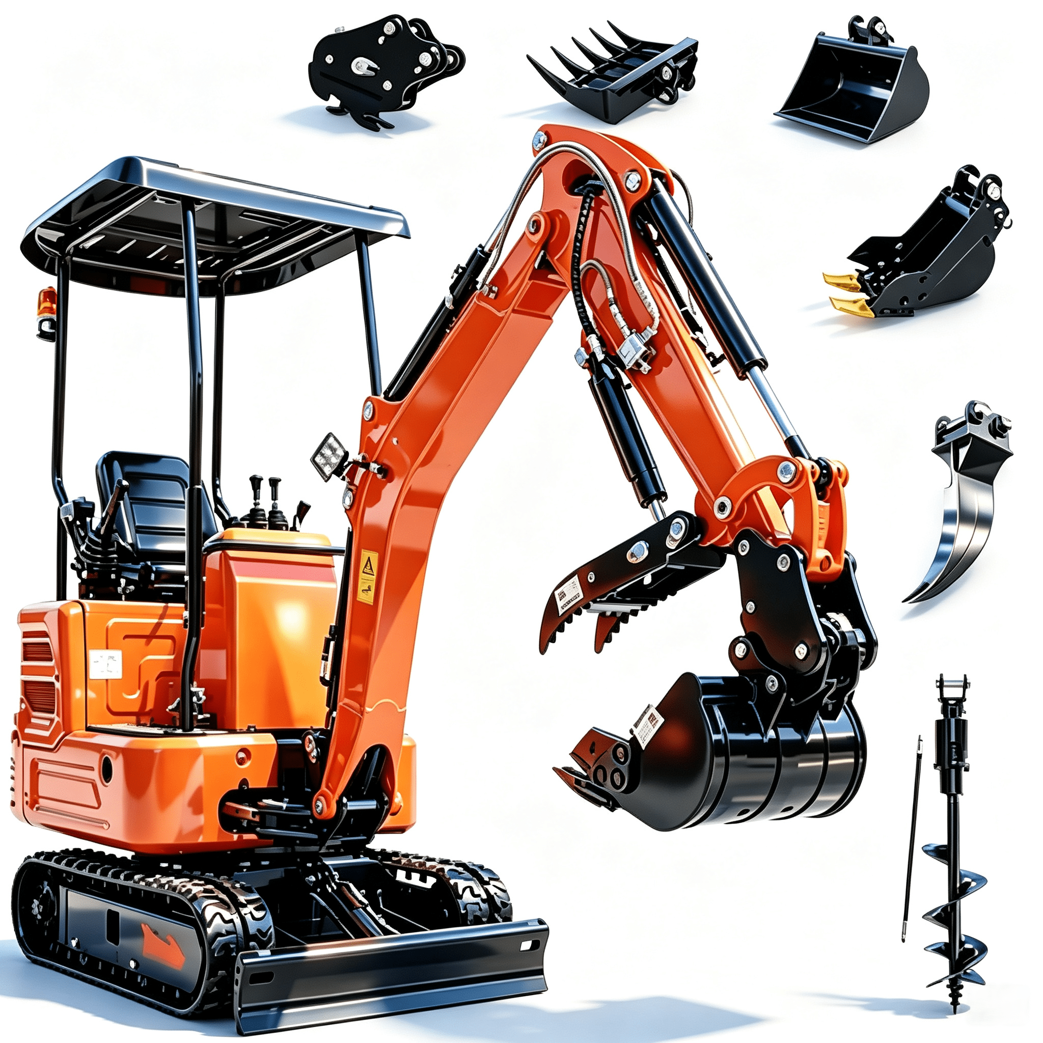 APEXYUN 1.4 Ton Mini Excavator 6 Attachments B&S Pilot System EPA Air-Cooled Arm Side Swing - Greg Smith Equipment Sales