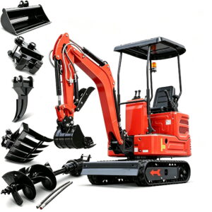 APEXYUN 1.4 Ton Mini Excavator KUBOTA Diesel Pilot System Mini Digger EPA Liquid Cooling +5 Attachments