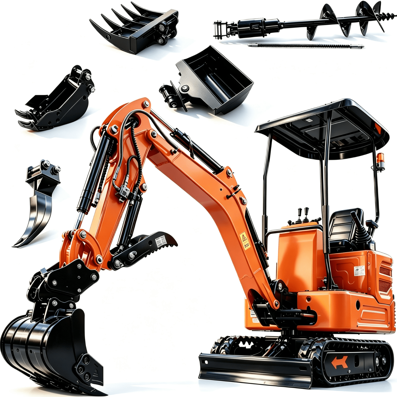 APEXYUN 1.4 Ton Mini Excavator 3086 lb Digger B&S Pilot Digger EPA Air-Cooled + 6Attachments - Greg Smith Equipment Sales