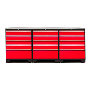 PRO Red 4-Piece Workbench Set with Stainless Steel Top
