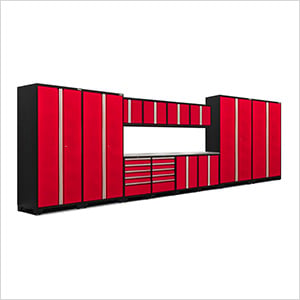 PRO Series Red 14-Piece Set with Stainless Steel Top