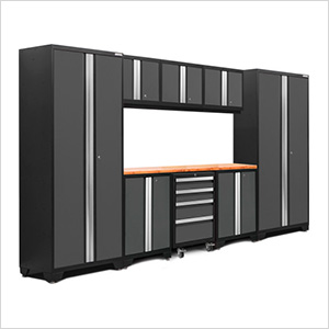 BOLD Series Grey 9-Piece Set with Bamboo Top and LED Lights - Greg Smith Equipment Sales