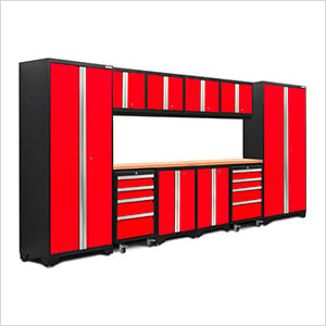 BOLD Series Red 12-Piece Set with Bamboo Top and LED Lights