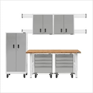 11-Piece White Garage Cabinet Set
