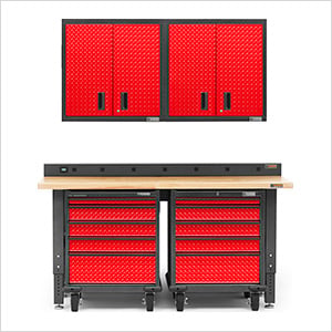 Premier 6-Piece Red Garage Cabinet System