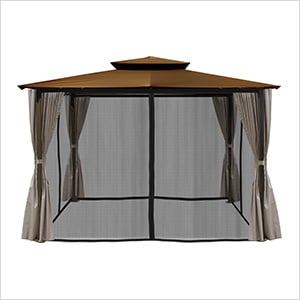 10 x 12 ft. Barcelona Soft Top Gazebo with Mosquito Netting and Privacy Panels