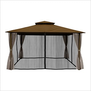 11 x 14 ft. Kingsbury Soft Top Gazebo with Mosquito Netting and Privacy Panels