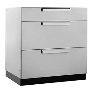 Stainless Steel 3-Drawer Base Cabinet