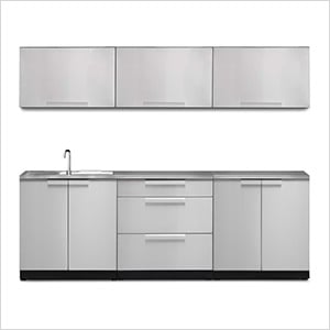 Stainless Steel 7-Piece Outdoor Kitchen Set with Countertops and Covers