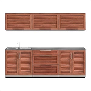 Grove 7-Piece Outdoor Kitchen Set with Countertops and Covers