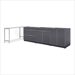 Aluminum Slate 4-Piece Outdoor Kitchen Set (No Countertop)