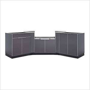 Aluminum Slate 5-Piece Outdoor Kitchen Set (No Countertop)