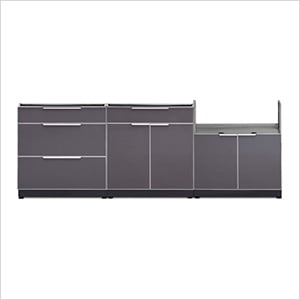 Aluminum Slate 3-Piece Outdoor Kitchen Set (No Countertop)