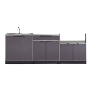Aluminum Slate 3-Piece Outdoor Kitchen Set (No Countertop)