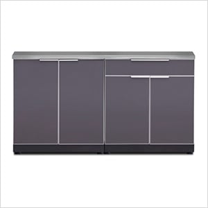 Aluminum Slate 3-Piece Outdoor Kitchen Set with Countertops