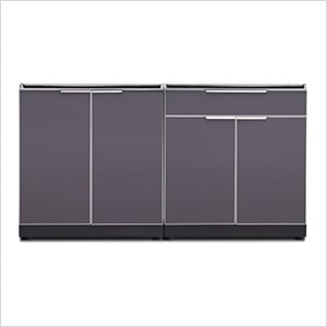 Aluminum Slate 2-Piece Outdoor Kitchen Set (No Countertop)