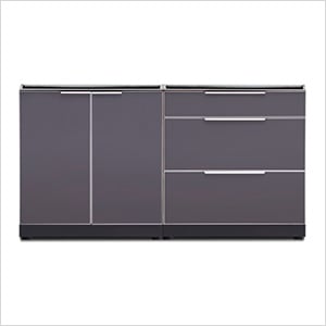 Aluminum Slate 2-Piece Outdoor Kitchen Set (No Countertop)