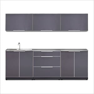 Aluminum Slate 7-Piece Outdoor Kitchen Set with Countertops and Covers