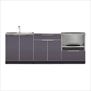Aluminum Slate 3-Piece Outdoor Kitchen Set (No Countertop)