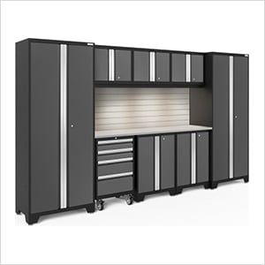 BOLD Series Grey 9-Piece Set with Stainless Top, Backsplash, LED Lights - Greg Smith Equipment Sales