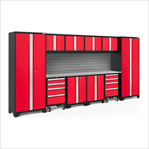 BOLD Series Red 12-Piece Set with Stainless Steel Top and Backsplash - Greg Smith Equipment Sales