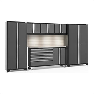 BOLD Grey 6-Piece Cabinet Set with Stainless Top, Backsplash, LED Lights - Greg Smith Equipment Sales