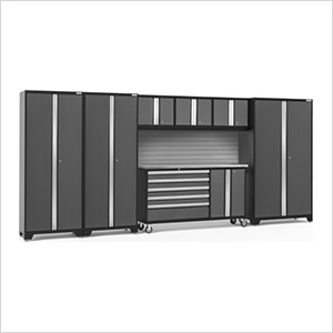 BOLD Grey 7-Piece Project Center Set with Stainless Top and Backsplash