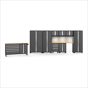 BOLD 10-Piece Cabinet Set with Bamboo Top, Backsplash, LED Lights
