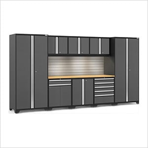 PRO Series 9-Piece Set with Bamboo Top, Slatwall and LED Lights