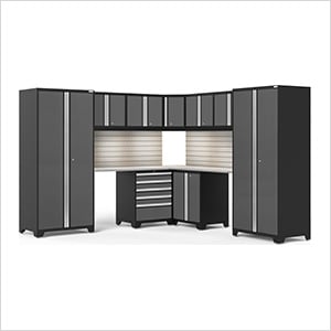 PRO Series 12-Piece Corner Set with Stainless Tops, Slatwall and LED Lights