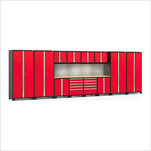 PRO Series 14-Piece Set with Bamboo Top, Slatwall and LED Lights