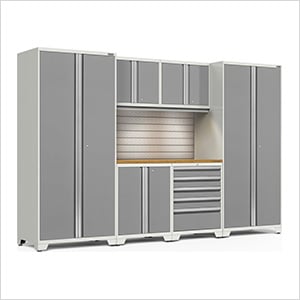 PRO Series Platinum 7-Piece Set with Bamboo Top, Slatwall and LED Lights